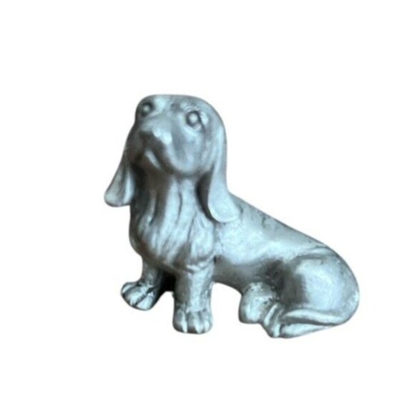 Vintage Spoontiques Hound Dog Pewter Miniature Figurine Collectible 1983 1 x 1" - Picture 1 of 3